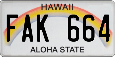 HI license plate FAK664