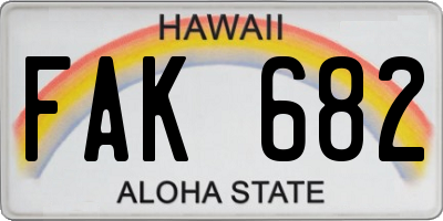 HI license plate FAK682