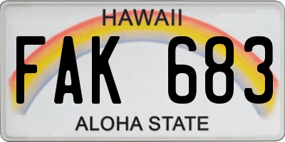 HI license plate FAK683