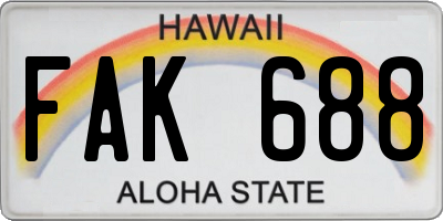 HI license plate FAK688