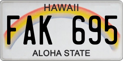 HI license plate FAK695
