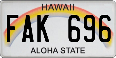 HI license plate FAK696