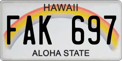HI license plate FAK697