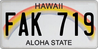 HI license plate FAK719