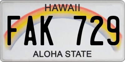 HI license plate FAK729