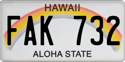 HI license plate FAK732