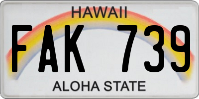 HI license plate FAK739