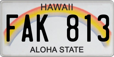 HI license plate FAK813