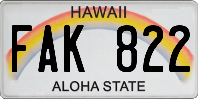 HI license plate FAK822