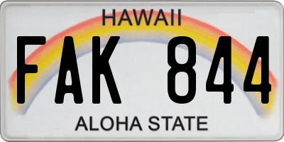 HI license plate FAK844