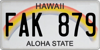 HI license plate FAK879