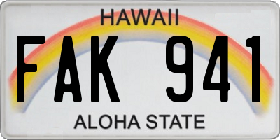 HI license plate FAK941