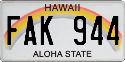 HI license plate FAK944