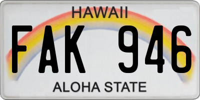 HI license plate FAK946