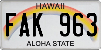 HI license plate FAK963