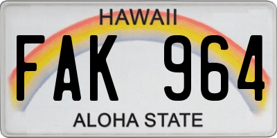 HI license plate FAK964