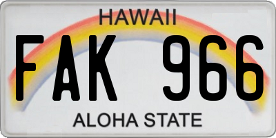 HI license plate FAK966