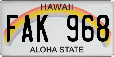 HI license plate FAK968