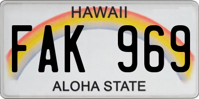 HI license plate FAK969