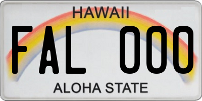 HI license plate FAL000