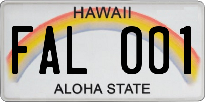 HI license plate FAL001
