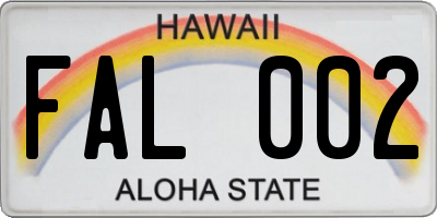 HI license plate FAL002