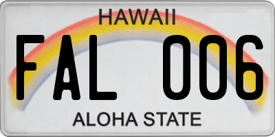 HI license plate FAL006
