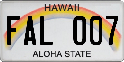 HI license plate FAL007
