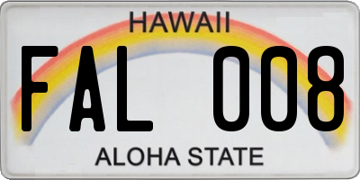 HI license plate FAL008