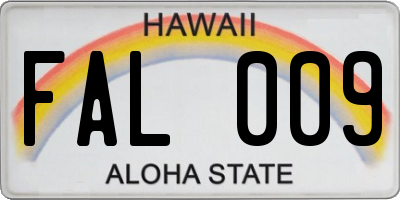 HI license plate FAL009