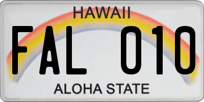 HI license plate FAL010