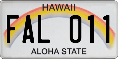 HI license plate FAL011