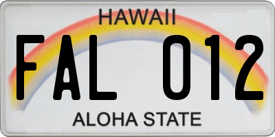 HI license plate FAL012