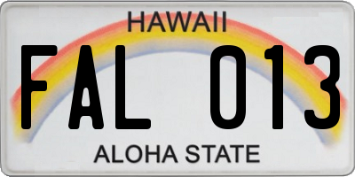 HI license plate FAL013