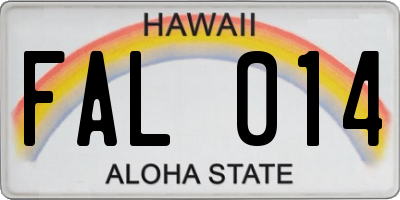 HI license plate FAL014