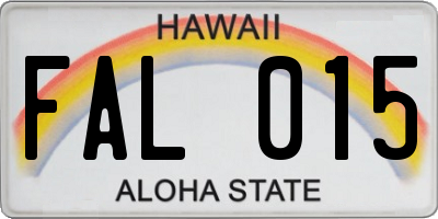 HI license plate FAL015