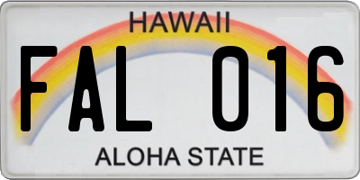 HI license plate FAL016