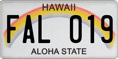 HI license plate FAL019