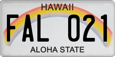 HI license plate FAL021