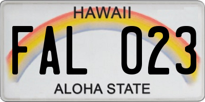HI license plate FAL023
