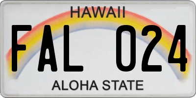 HI license plate FAL024