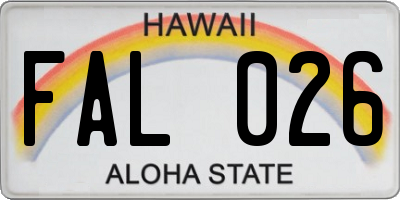 HI license plate FAL026