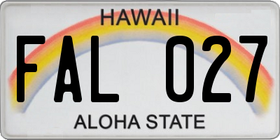 HI license plate FAL027