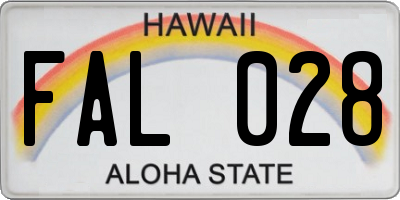 HI license plate FAL028