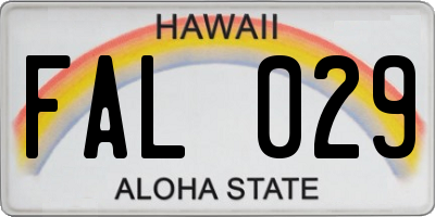 HI license plate FAL029
