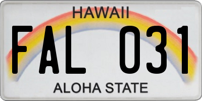 HI license plate FAL031