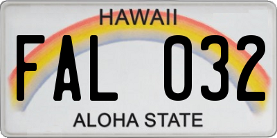 HI license plate FAL032
