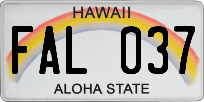 HI license plate FAL037