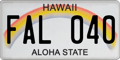 HI license plate FAL040