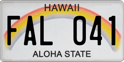 HI license plate FAL041